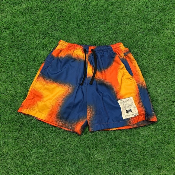 Nike‎ CZ8962-739 Tie Dye Pattern Big Check Logo Swim Trunks Shorts Mens Small - Picture 1 of 11